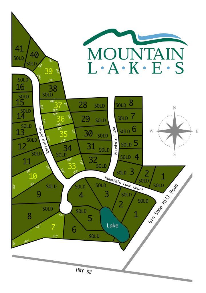 A Map of Available Mountain Lake Plots